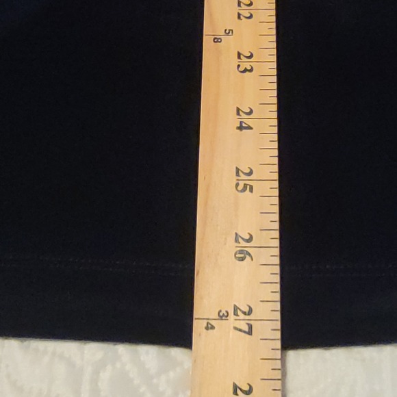 Chico's Black Velvet Tunic Top Women's 2/12/L 3/4 Sleeve Round Neck Minimalist - Picture 8 of 11